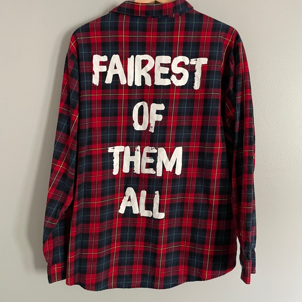 Disney Cakeworthy Flannel Shirt XXL Red Snow White Plaid Streetwear Cosplay